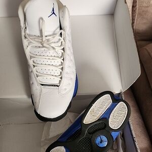 Men's White and Blue Athletic Shoes